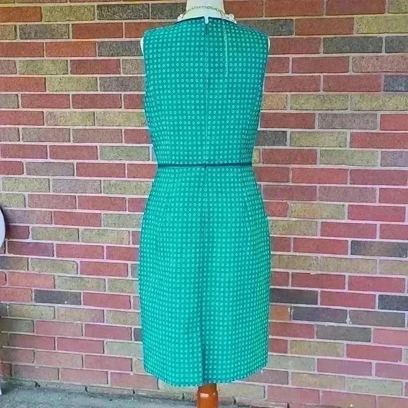 J crew green with small dot flowers dress size 4 - Picture 5 of 17